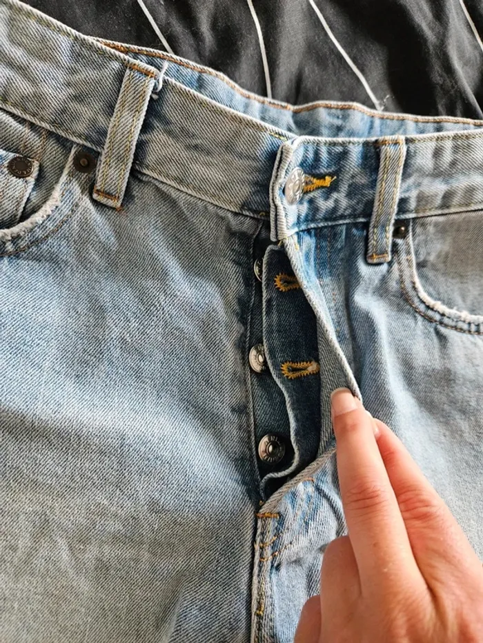 Short en jean taille haute bleu clair taille 38 / M - photo numéro 6