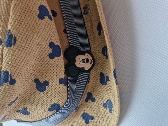 Chapeau paille Mickey Mouse 49/50 Disney Beige têtes de Mickey bleues - photo numéro 2