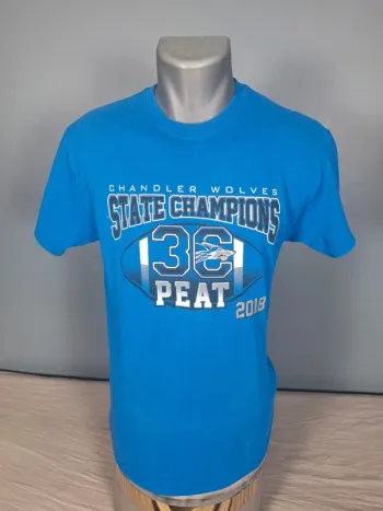 T-shirt Gildan Chandler Wolves 3-Peat 2018 – Bleu – Taille M (555)