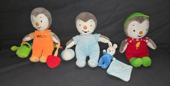 Peluches T'choupi jardinier , T'choupi, T'choupi avec doudou- Nicotoy 