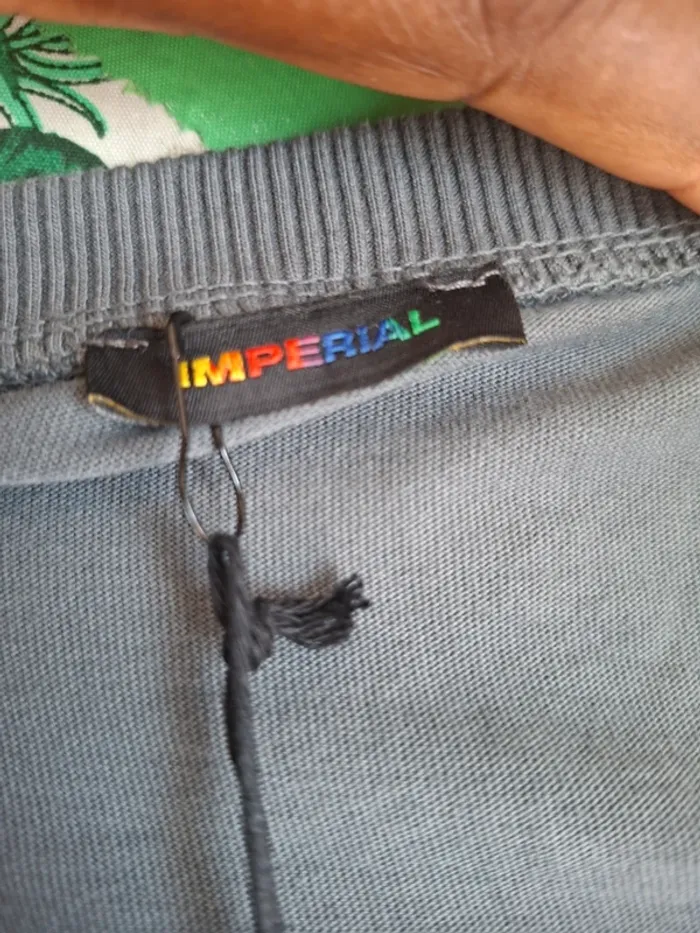 Tee-shirt gris foncé avec poche, Impérial, ML, neuf, taille L - photo numéro 5