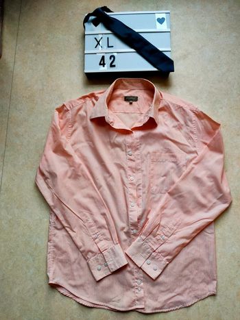 Chemise à rayures orange taille 42/XL in extenso