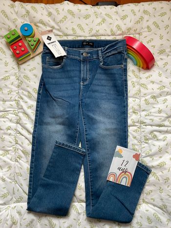jean slim bleu taille réglable 11/12 ans neuf tex