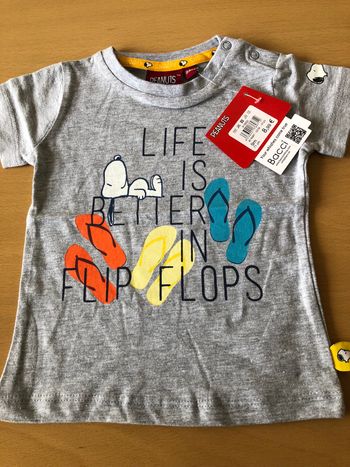 tee shirt fille snoopy peanuts 71 cm 9 mois 