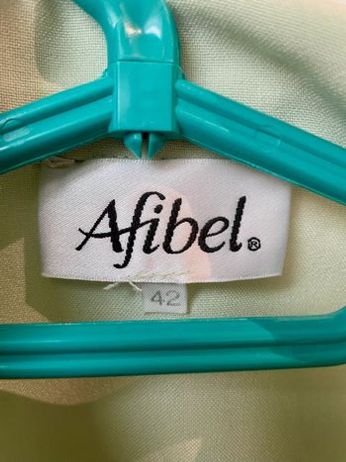 Veste chemise longue unie vert pastel manches 3/4 Afibel taille 42 - photo numéro 9