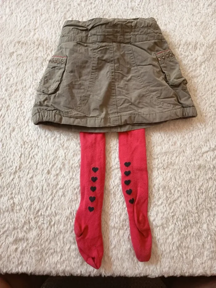 Jupe kaki Sergent Major en 23M + collant offert - photo numéro 7