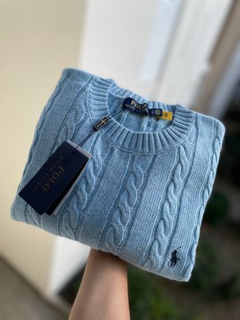 Polo Torsadé Ralph Lauren Bleu - Taille S