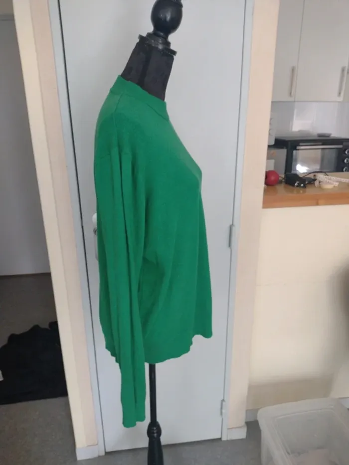 Pull long vert polyester – Taille 44 - photo numéro 2