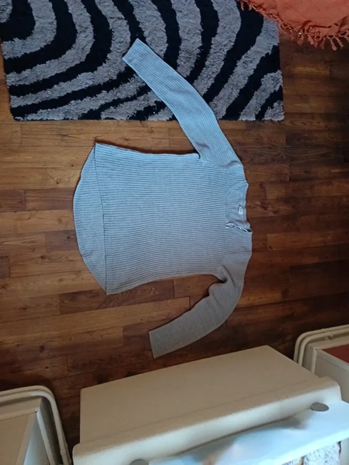 Pull en maille gris femme