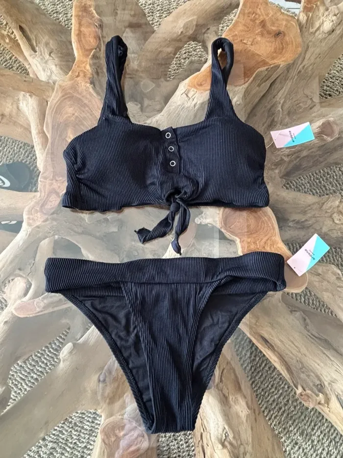 Maillot de bain 2 pièces noir Ardene femme