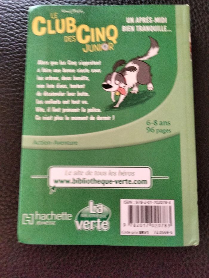 Livre le club des 5 junior 1 après midi bien tranquille 6/8 ans bibliothèque verte hachette jeunesse - photo numéro 2