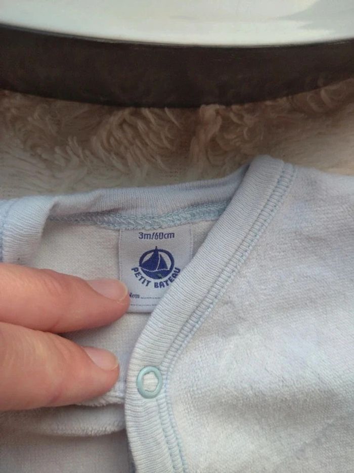 Pyjama grenouillère velours Mixte 3 mois Oiseau Petit bateau - photo numéro 5
