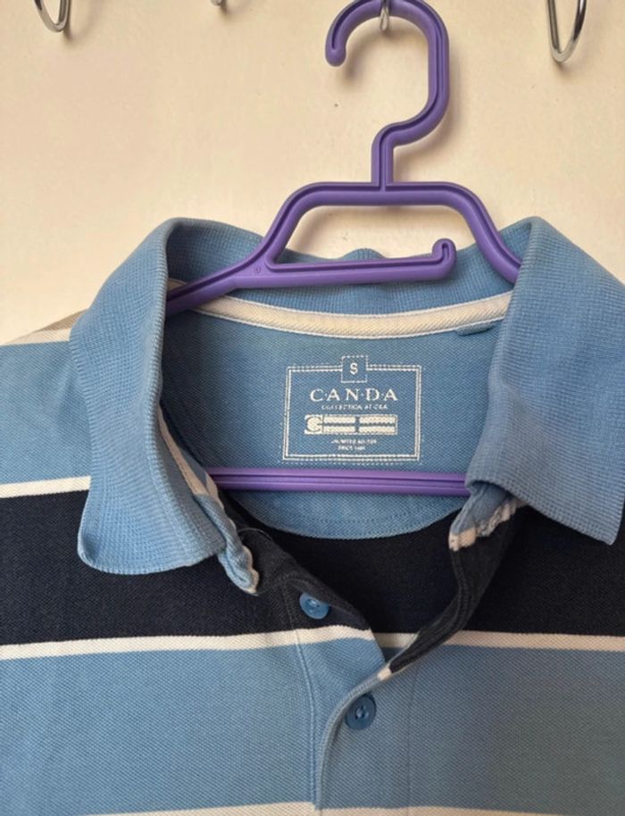 Polo. Homme. À manches courtes. Bleu, gris et noir. Canda. - photo numéro 4