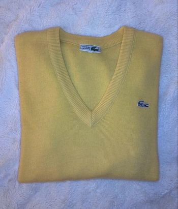 💛Pull Vintage Comme Neuf Lacoste Jaune Pâle/ Moutarde - Taille M(38/40)