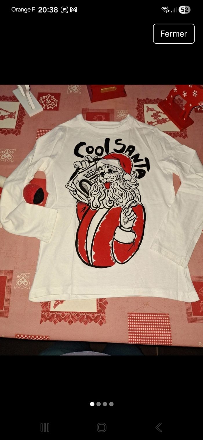 Tee-shirt manches longues Gemo Noël 🤶 🎅  10 ans