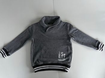 Pull gris col châle 4 ans