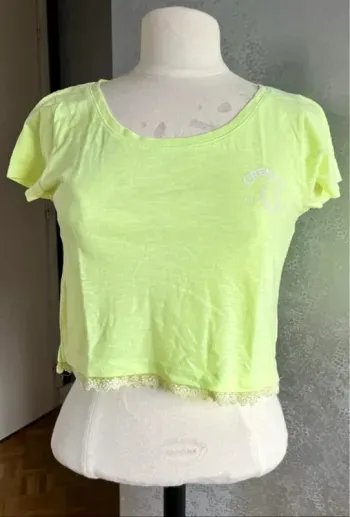 Crop top Creeks jaune fluo