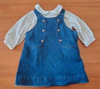 Ensemble robe jean et t-shirt manches longues 12mois