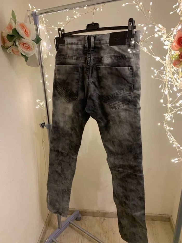 Beau jean homme noir gris délavé - photo numéro 3