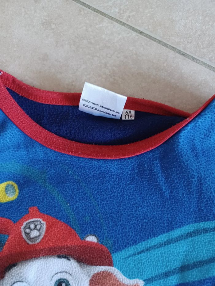 Haut de pyjama polaire Paw patrol 6 ans - photo numéro 2