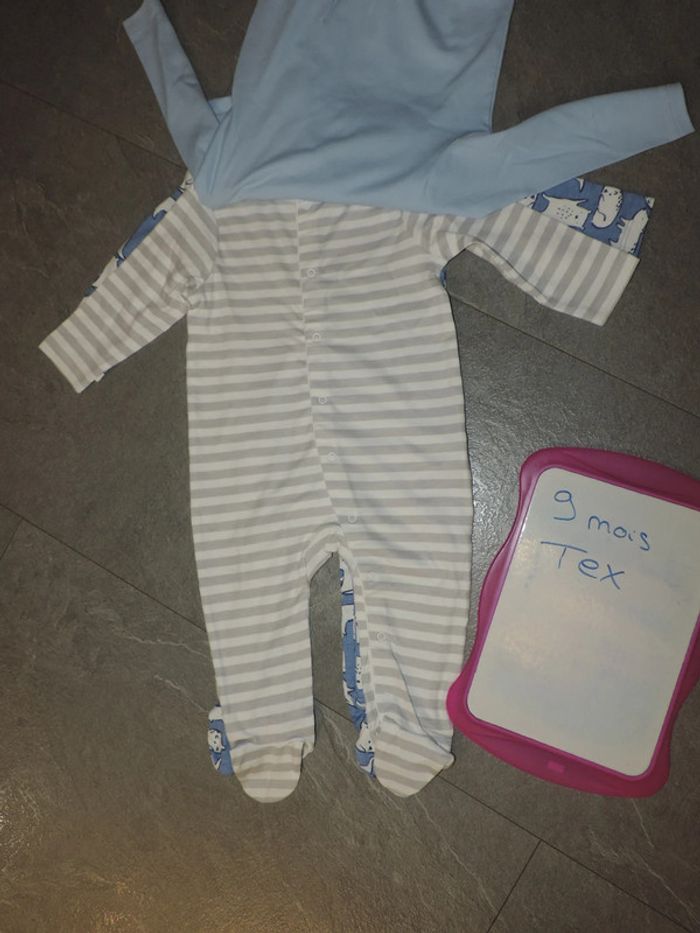 3 pyjamas tex taille 9 mois neuf - photo numéro 2