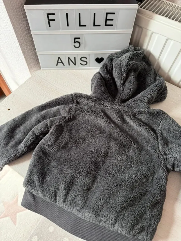 Veste polaire Boboli gris anthracite 5 ans neuve - photo numéro 5