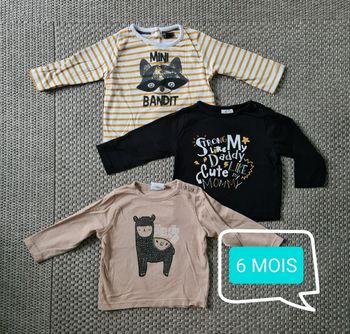 Lot de 3 T-Shirts à motifs garçon - 6 mois
