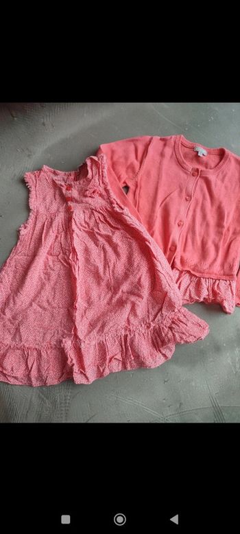 Ensemble robe été gilet assorti 36 mois 98 cm