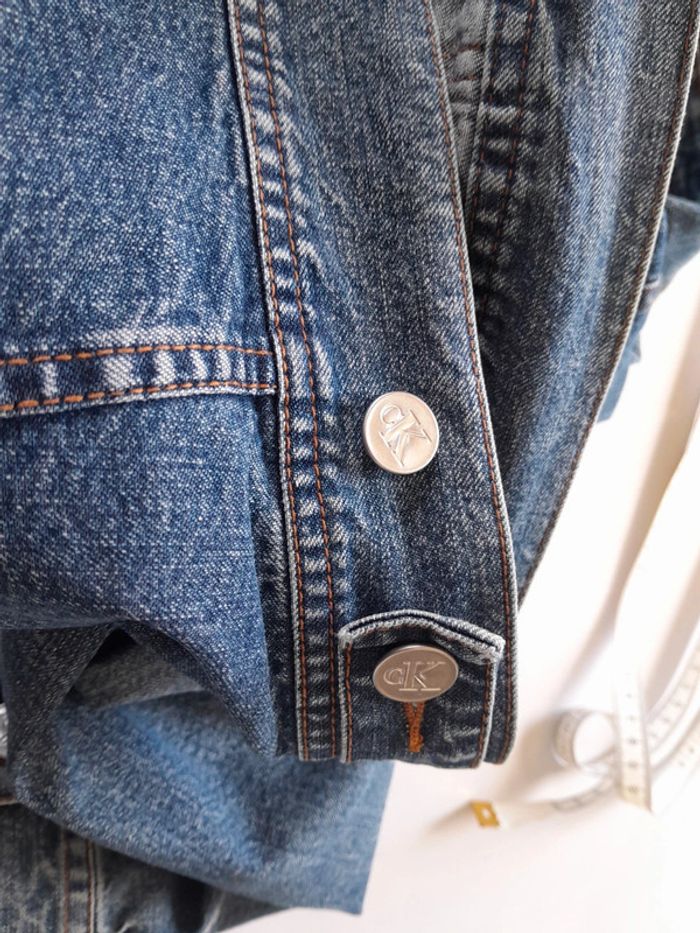 Très belle veste en jean Clavin Klein jeans  mixte L modèle contractor - photo numéro 9