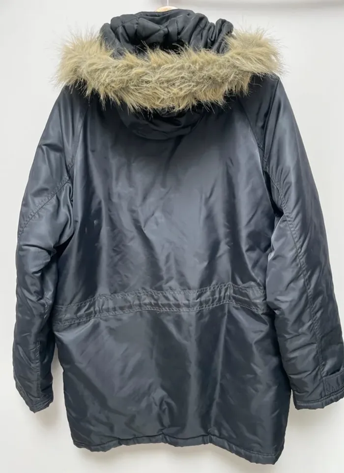 Serge Blanco vintage black coat hoodi Mens L - photo numéro 2