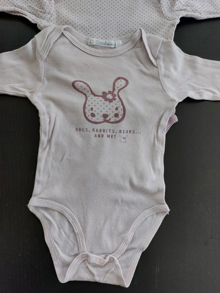 Lot de 4 bodies manches longues 👧 Kitchoun 9mois 💯% coton - photo numéro 6