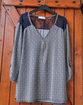 Blouse bleu imprimé, Cache Cache, taille 38