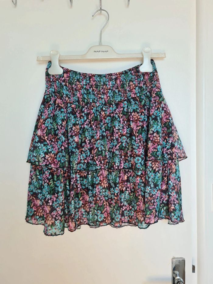 Jupe fleurie à volants - Taille unique