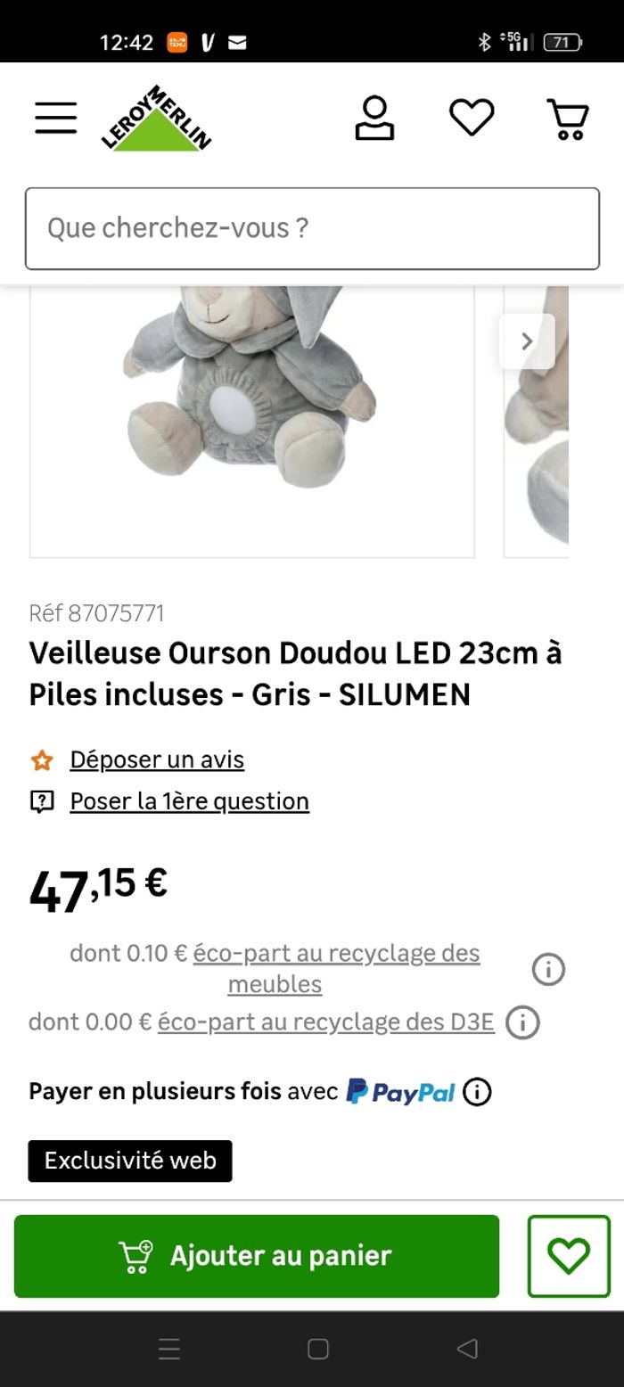 Doudou veilleuse peluche Ours Atm - photo numéro 4