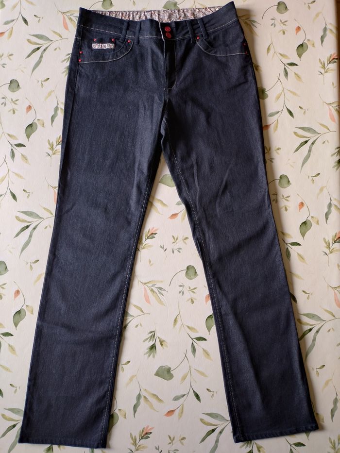 Jean femme coton bleu marine - photo numéro 5