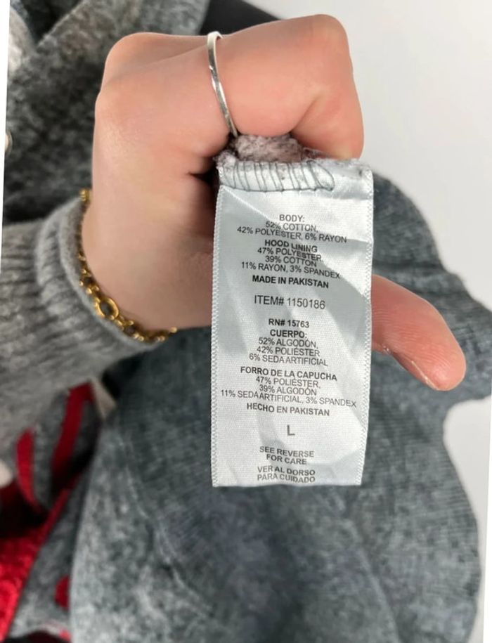 Pull champion gris et rouge vintage taille L - photo numéro 8