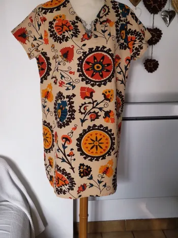 💋 yucatan 🌽 robe coton forme trapèze au dessus des genoux 🌼