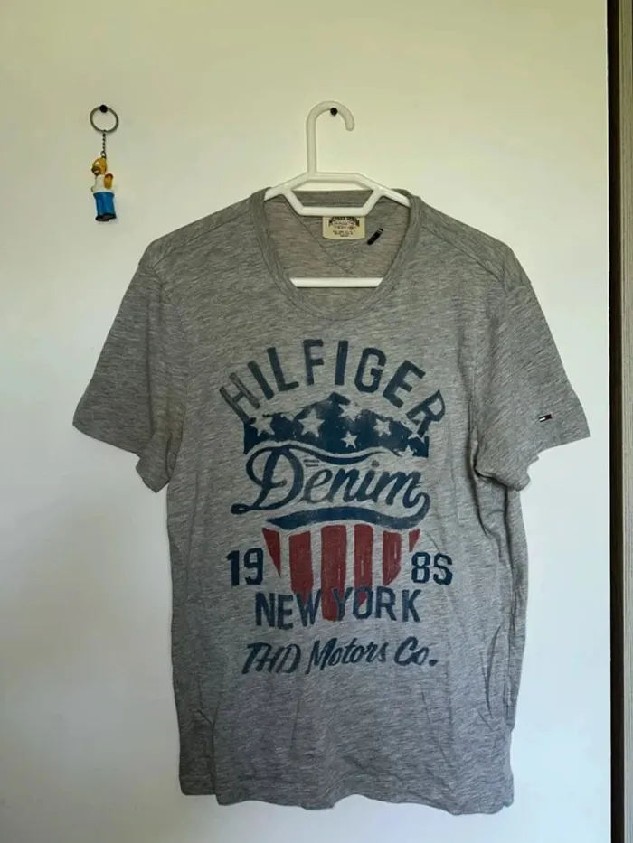 Homme M - t-shirt manche courte gris hilfiger - photo numéro 2
