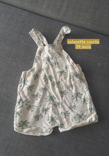 Salopette courte 24 mois kiabi palmiers