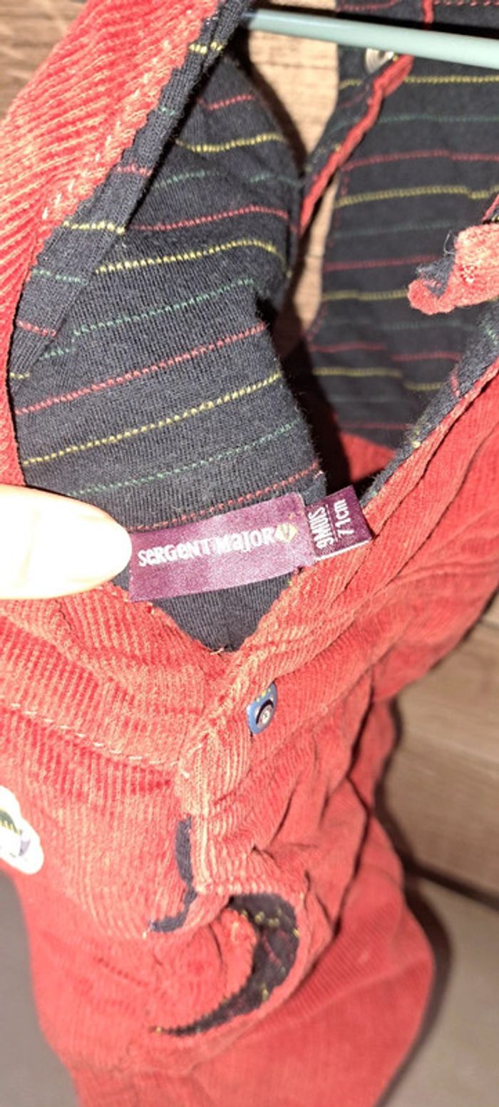 Salopette rouge en velours Sergent Major en 9 mois - photo numéro 5