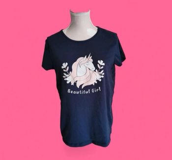 T shirt licorne marine Lili Marelle 12 ans