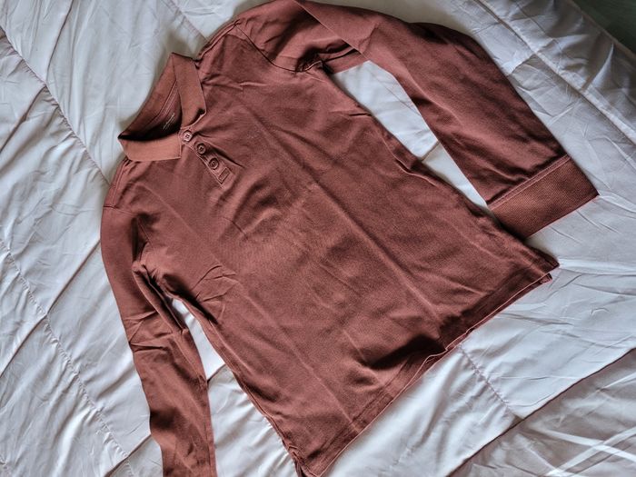 polo manches longues verbaudet marron petit 12ans (3e) - photo numéro 2