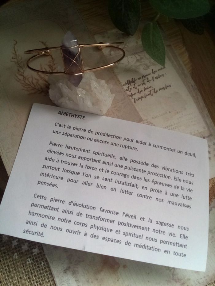 Bracelet en améthyste naturelle - photo numéro 2