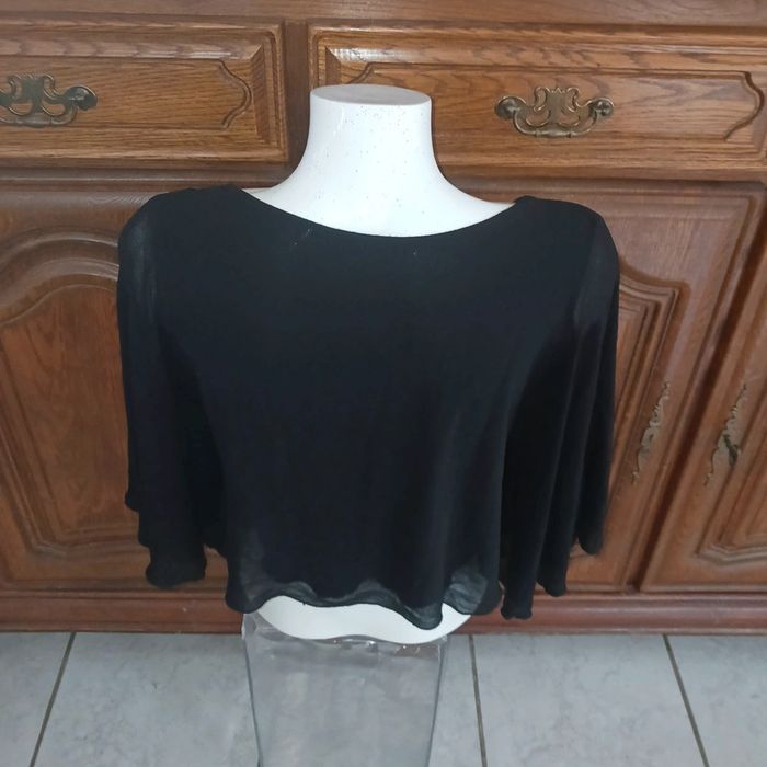 Tee-shirt noir manche chauve-souris taille 44 - photo numéro 4