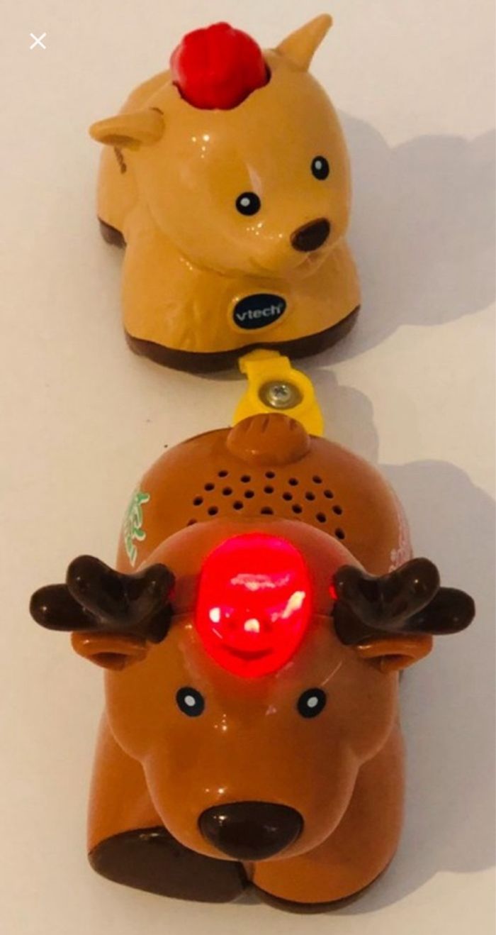 Vtech Tut Tut Animo duo papa bébé caramel le renne du Père Noël et mitaine animal parlant musical interactif calendrier de l’avent maman super maxi zoo ferme jungle animaux bolides voiture copains lot SOP77 - photo numéro 2