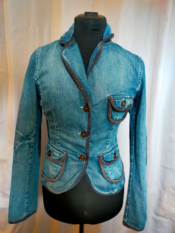 Veste en jean vintage Benetton – Femme – Taille S/M - photo numéro 6