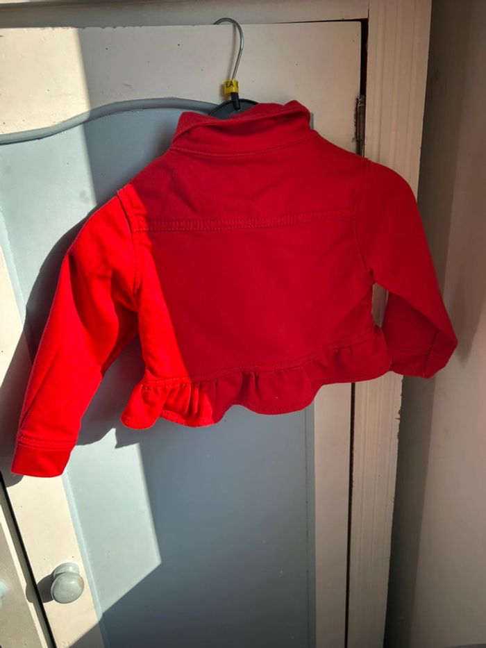 Petite veste en jean rouge 12 mois Plus Collection - photo numéro 3