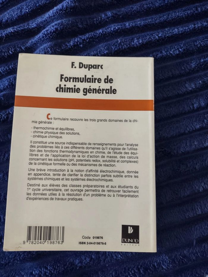 Livre Formulaire de chimie générale - photo numéro 2