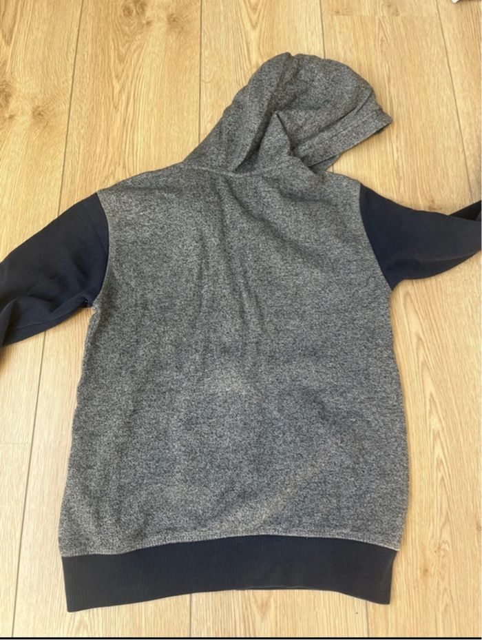 Gilet zippé à capuche Gemo bleu marine et gris - photo numéro 3