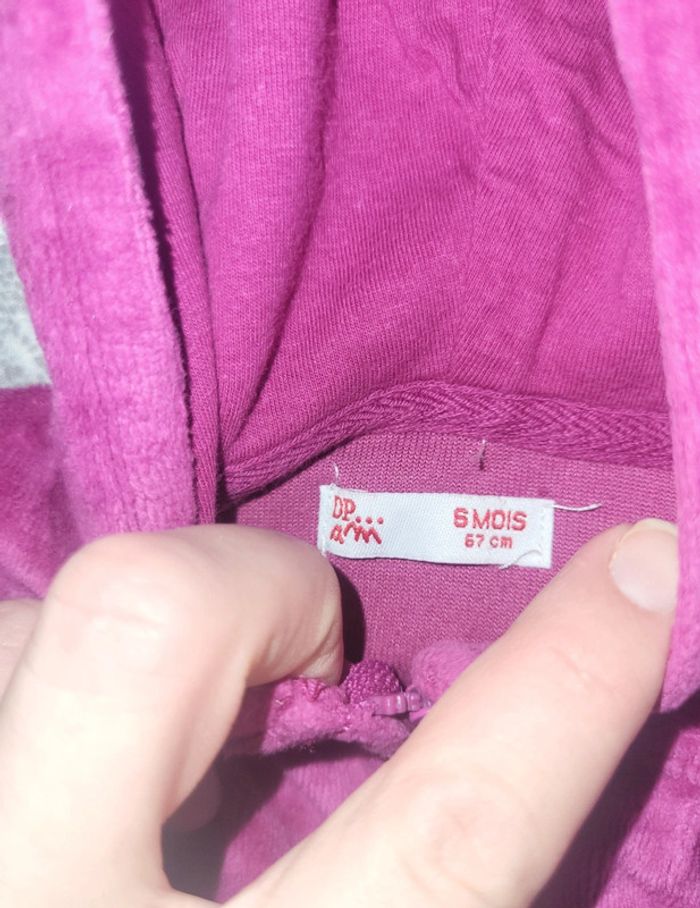 Gilet doux violet DPAM 6 mois - photo numéro 3